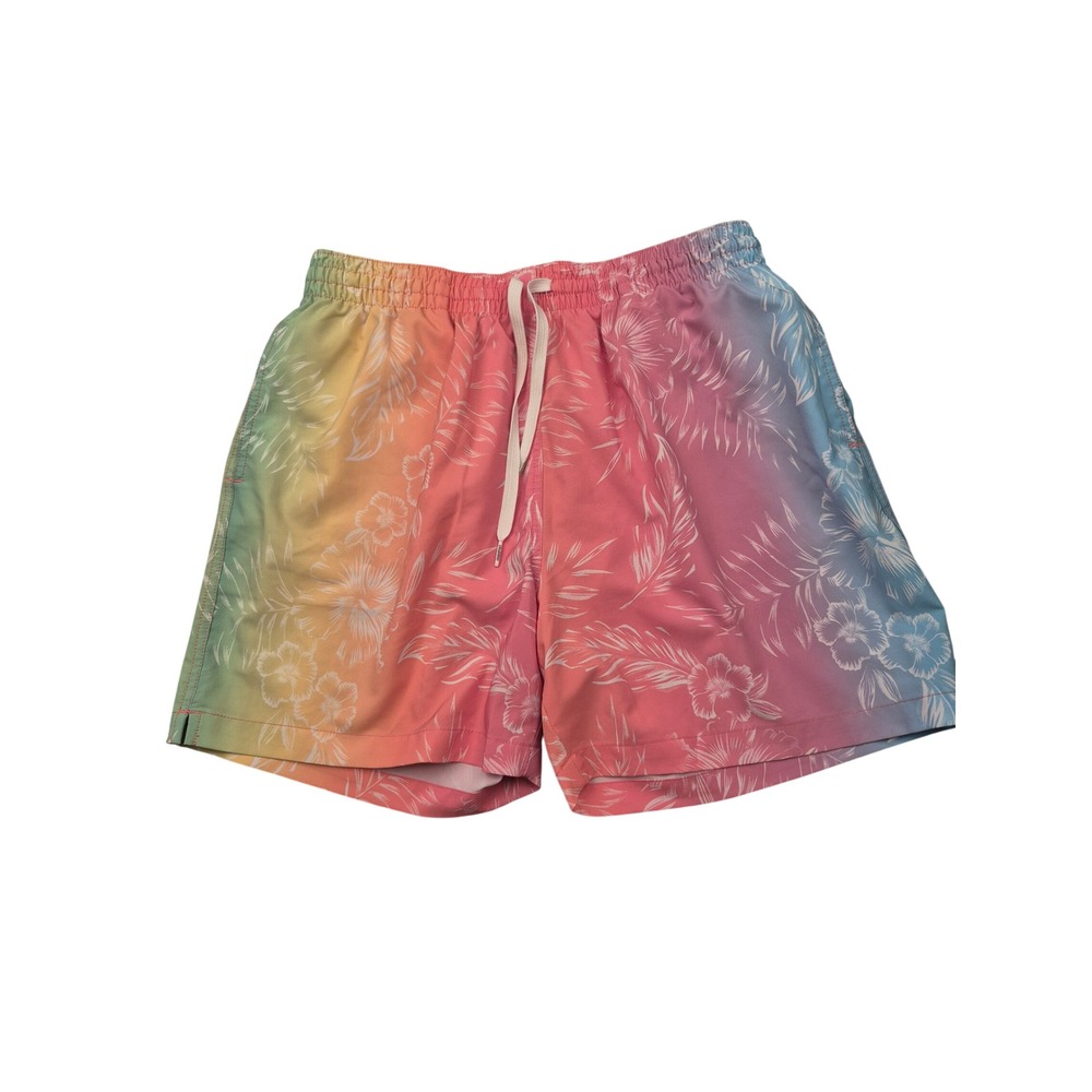 Chubbies Mens XL Swim Trunks Rainbow Ombre Tropical Floral 5.5 Inch Inseam